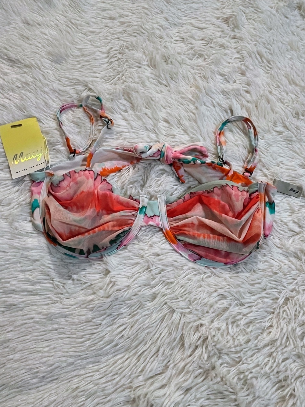 Maaji reversible underwire colorful bikini top NWT